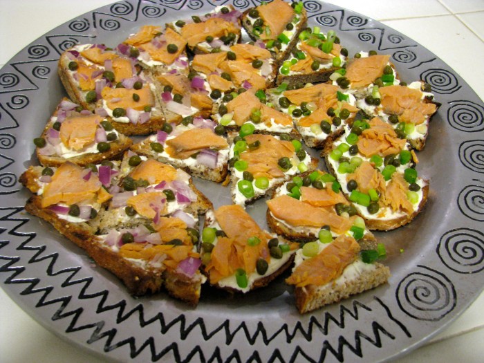 Salmon on Toast Points