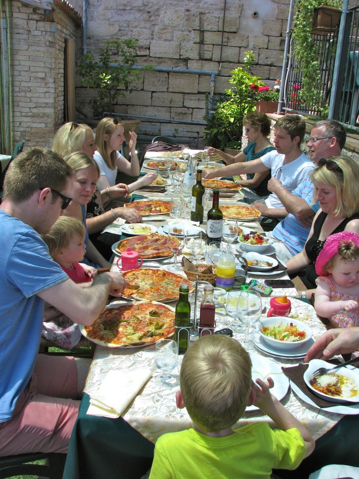 The group going at it