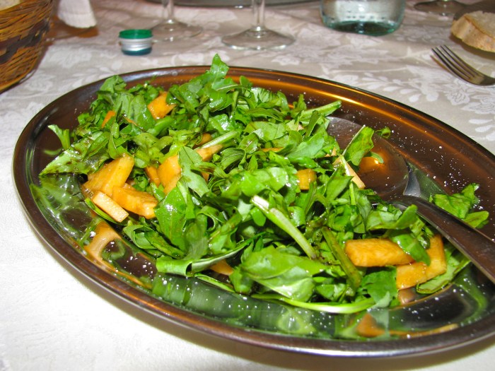 Arugula with Cantelope